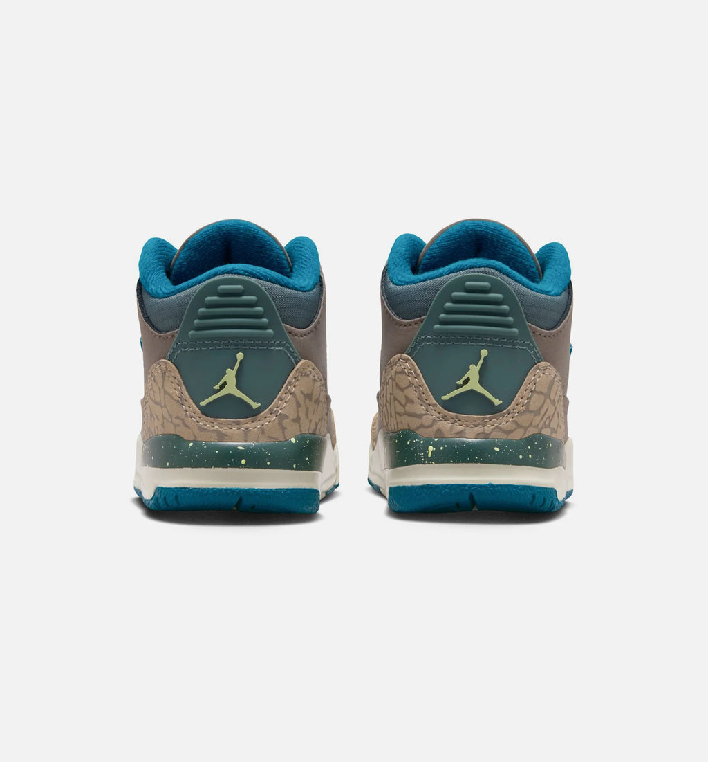 Air Jordan 3 Retro Olive Grey Infant Toddler Lifestlye Shoe Olive Grey Green Abyss Khaki Sea Glass