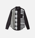 Mixed Panel Shirt Mens Shirt Black
