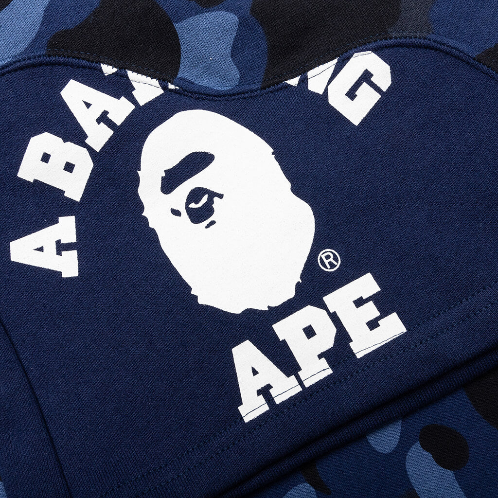 Color Camo Cutting Sweat Shorts Navy