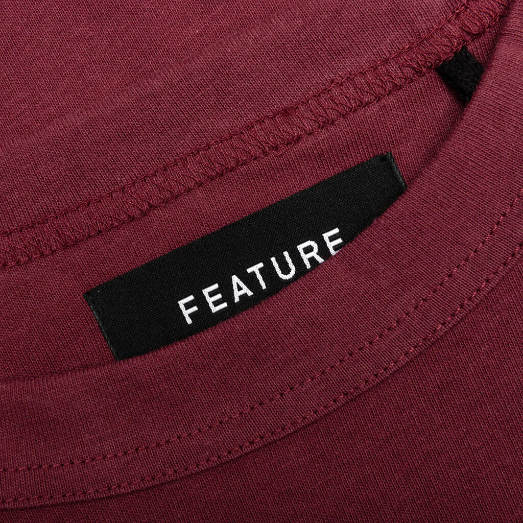 Jersey Braque Pocket Tee Burgundy