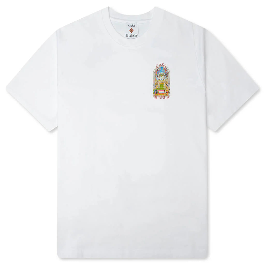 Tennis Landscape Classic Orchid Court T Shirt Bright White