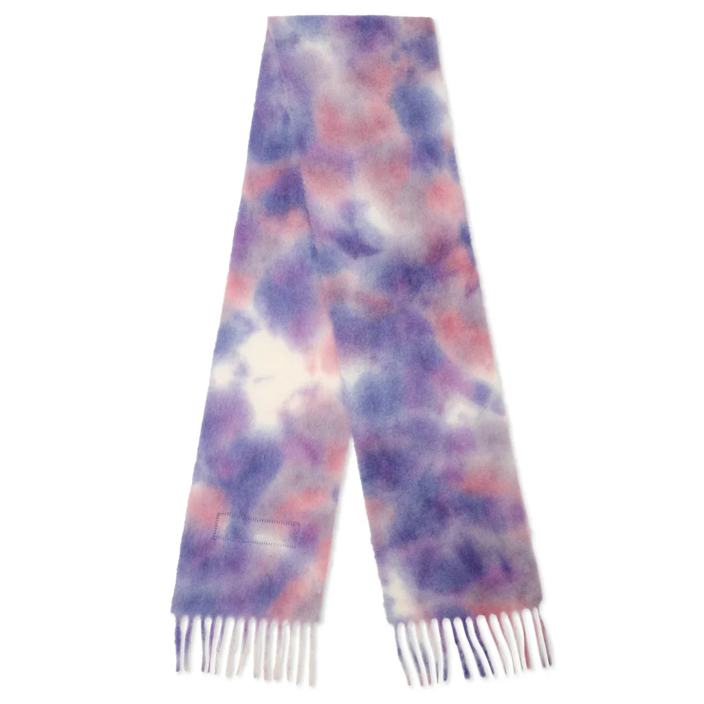 Tie Dye Alpaca Wool Scarf Lilac