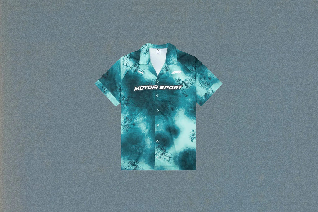 Puma x F1 S S Button Up Shirt Mint Melt