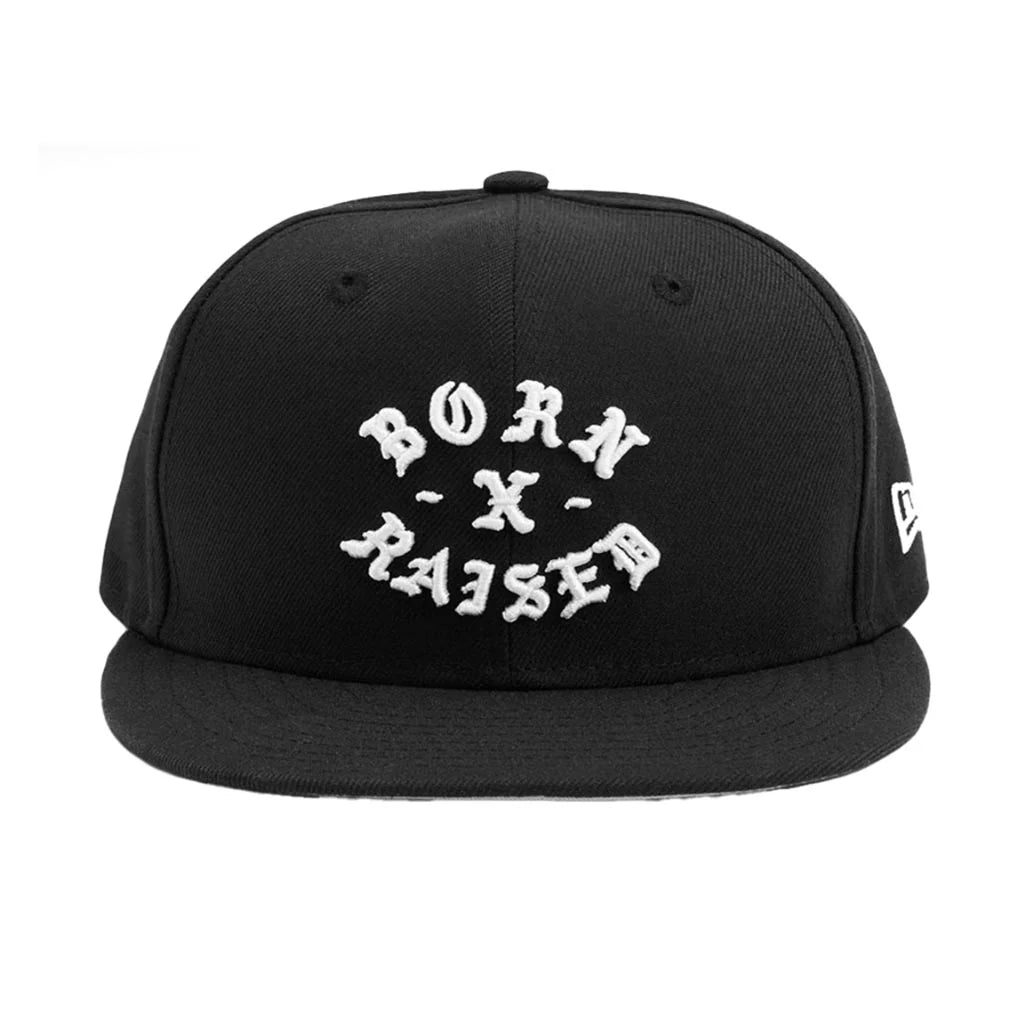 New Era Fitted Rocker Hat Black W White