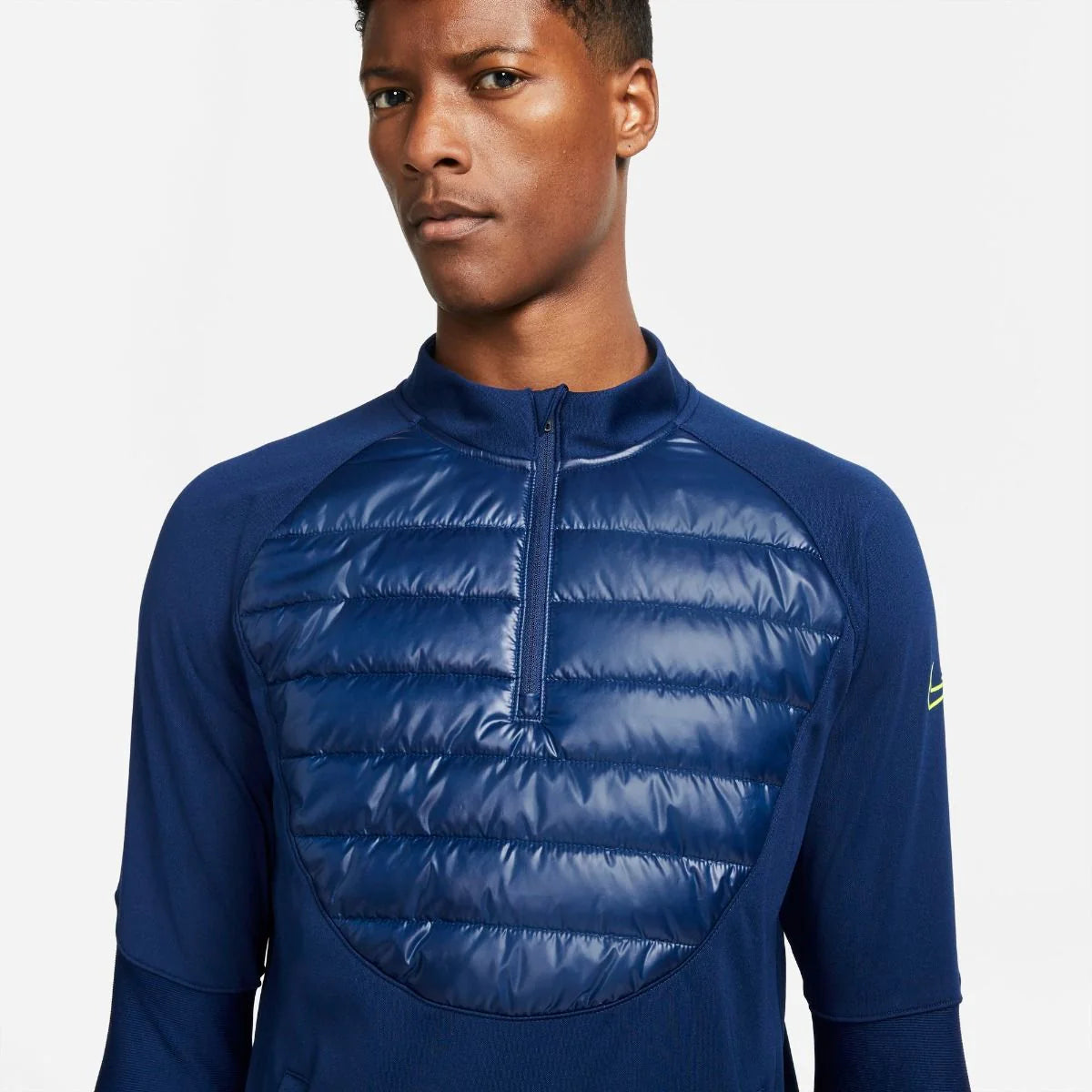 Nike Therma Fit Academy Winter Warrior Mens Soccer Drill Top Blue Void Volt