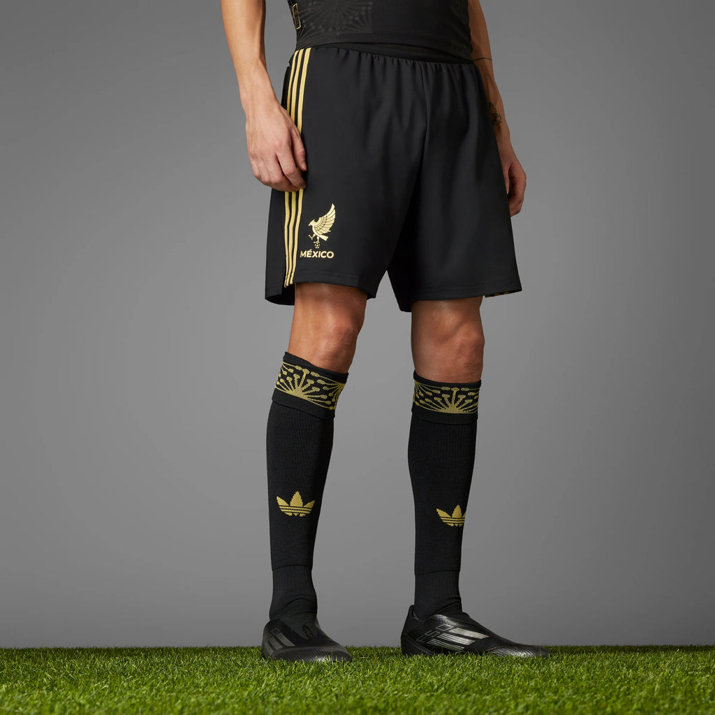 adidas Mexico 25 Gold Mens Soccer Shorts Black