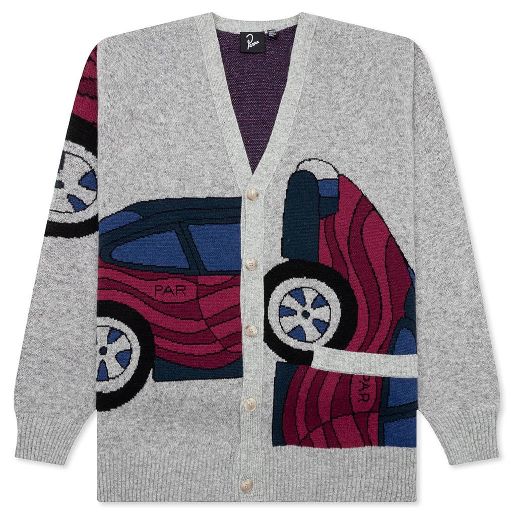 No Parking Knitted Cardigan Grey Melange