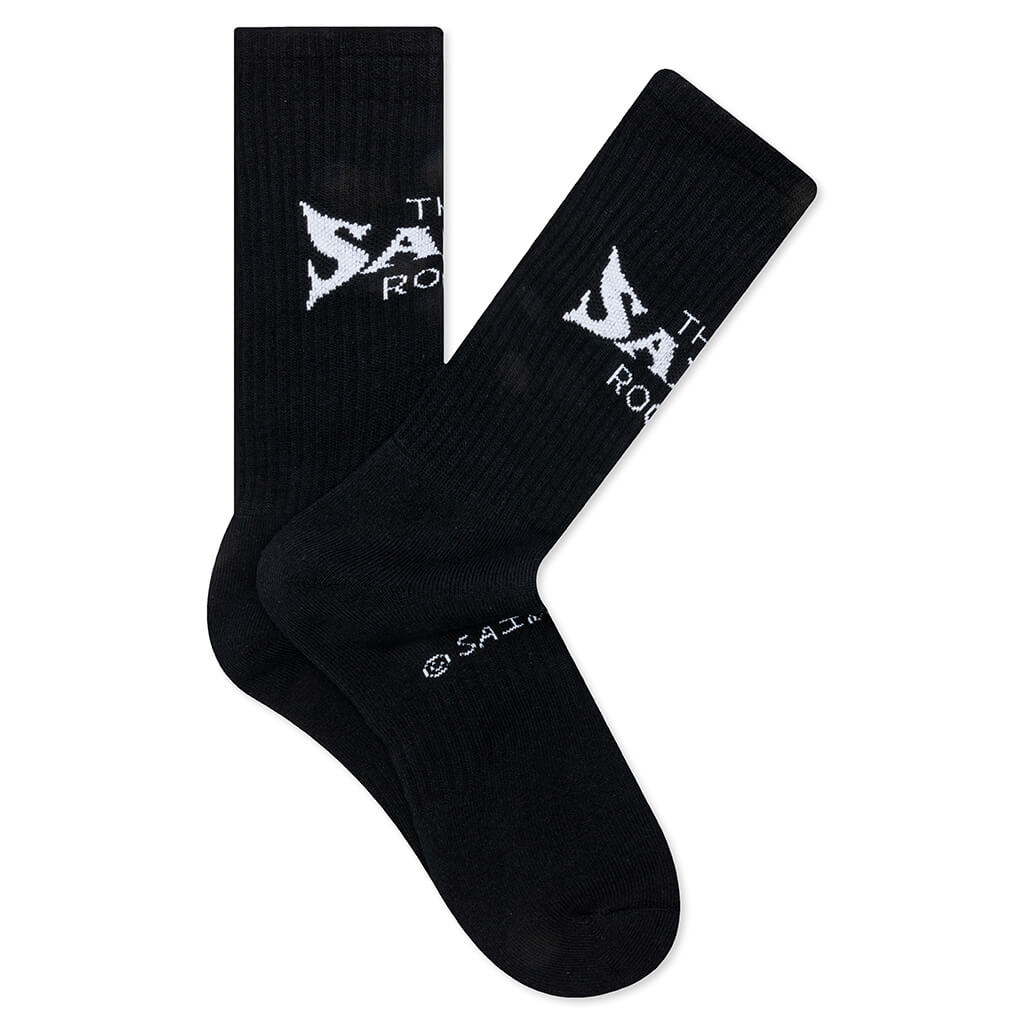 Saint Michael x Shermer Academy S Room Sock Black White