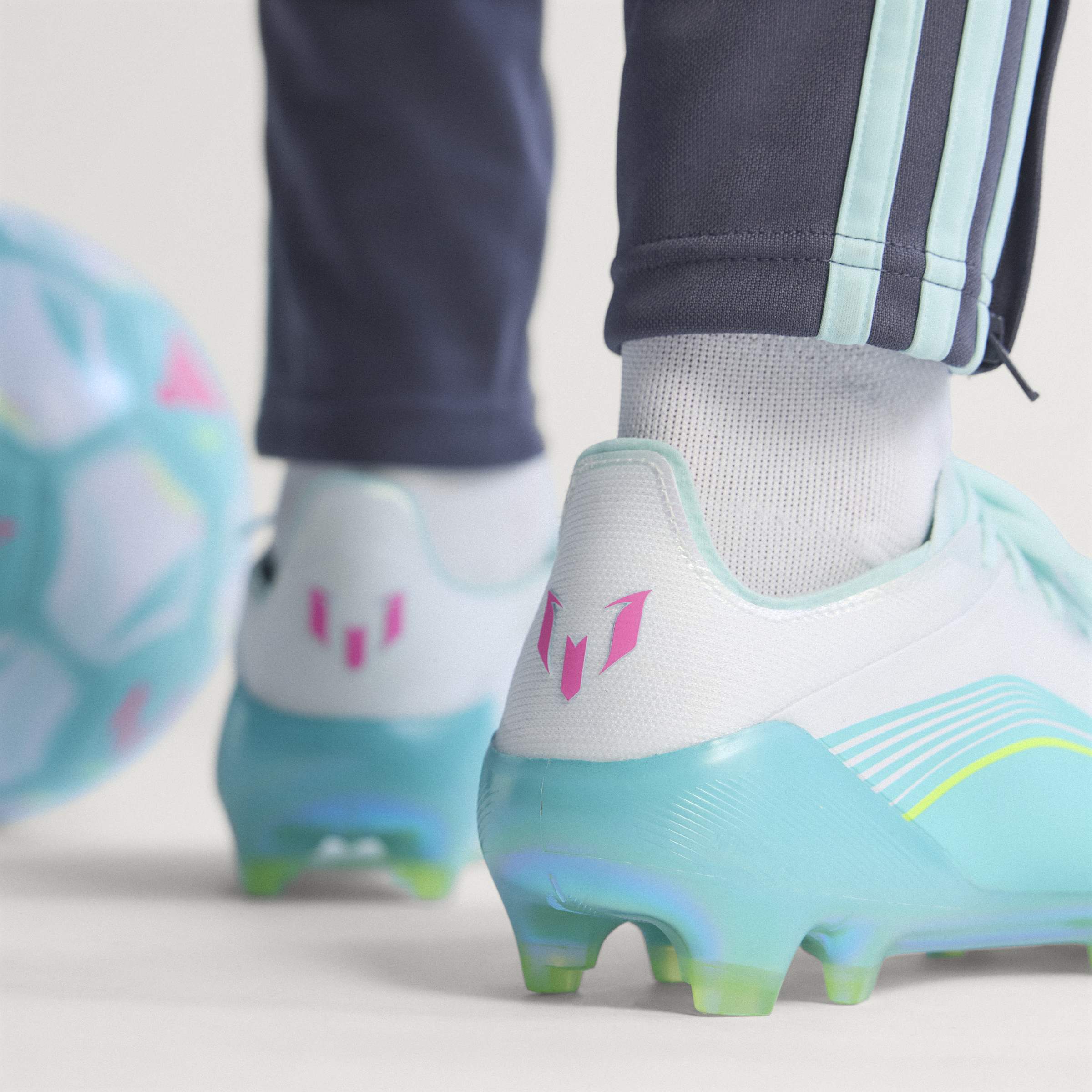 adidas F50 Messi Elite FG Firm Ground Mens Soccer Cleats White Pink Aqua