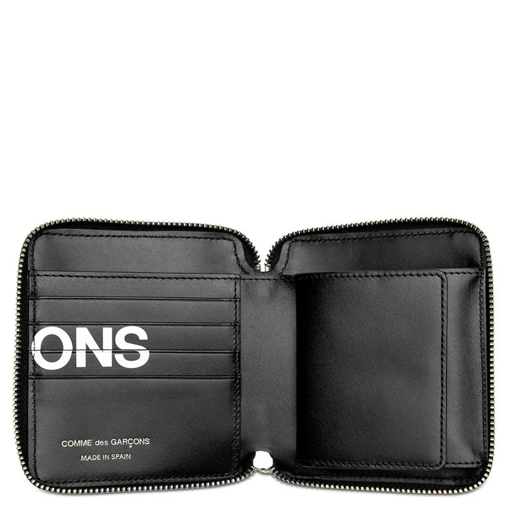 Comme des Garcons Huge Logo Leather Wallet Black
