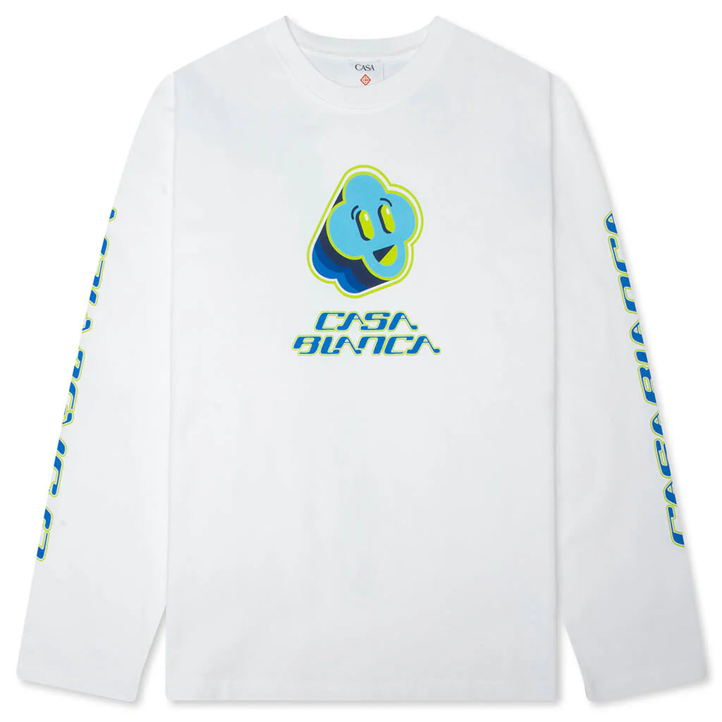 Smiley Future Motifs Long Sleeve T Shirt Bright White