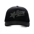 Womens Crystal Stone Bape STA Logo Mesh Cap Black