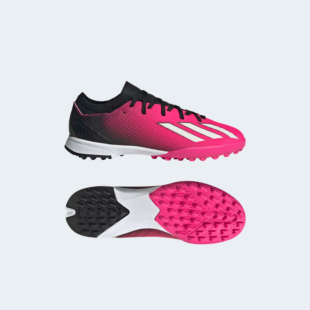 adidas Kids X Speedportal3 TF J Turf Football Boots Black Pink