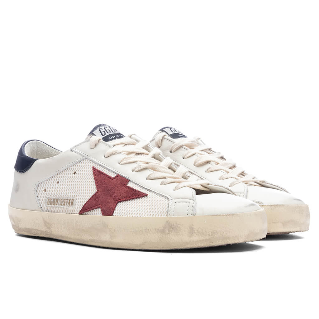 Super Star Leather Upper and Heel Suede Star White Pomegranate Black