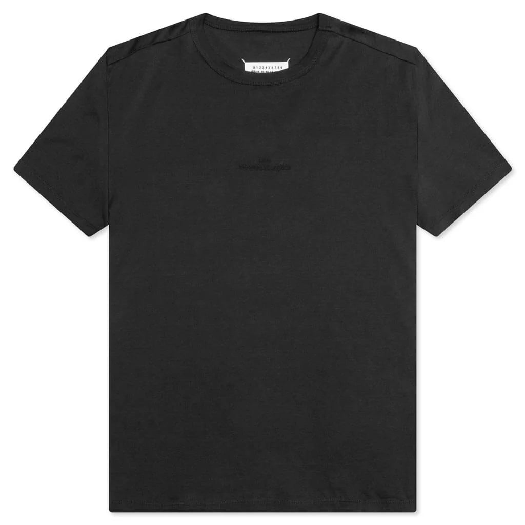 Upside Down Logo T Shirt Washed Black Tonal Embroidery