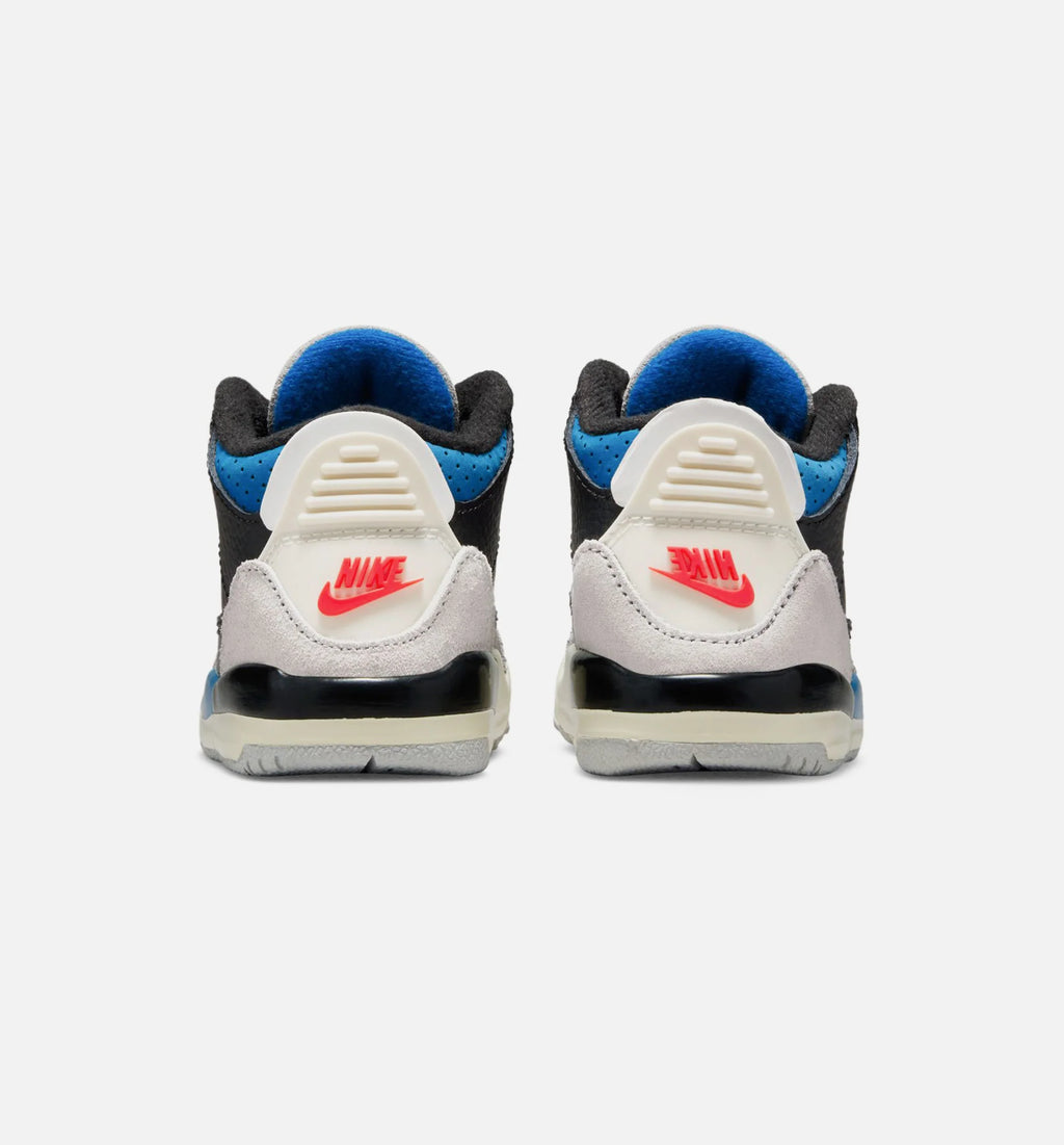 Air Jordan 3 Retro OG Rare Air Infant Toddler Lifestyle Shoe Black Chile Red Neutral Grey