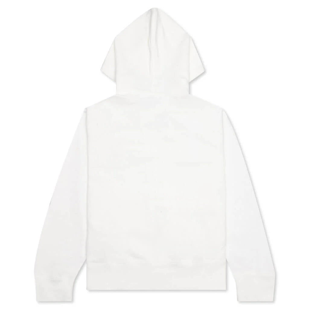 Womens Stacked Heart Hooded Sweatshirt White