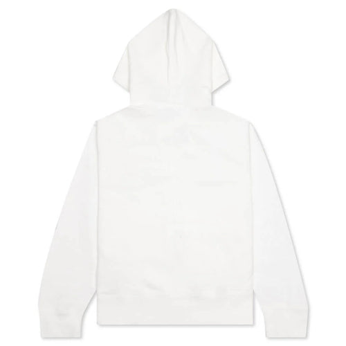 Womens Stacked Heart Hooded Sweatshirt White
