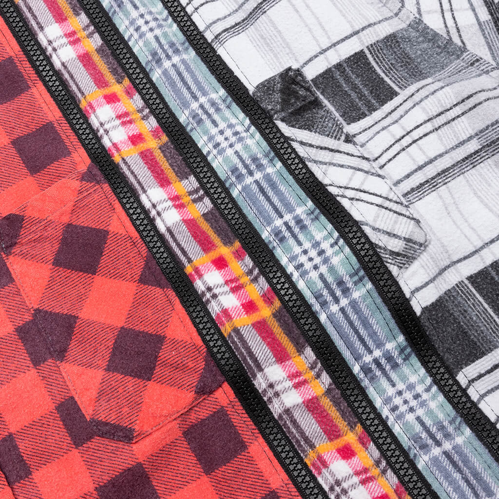 Flannel Shirt 7 Cuts Zipped Wide Shirt Assorted