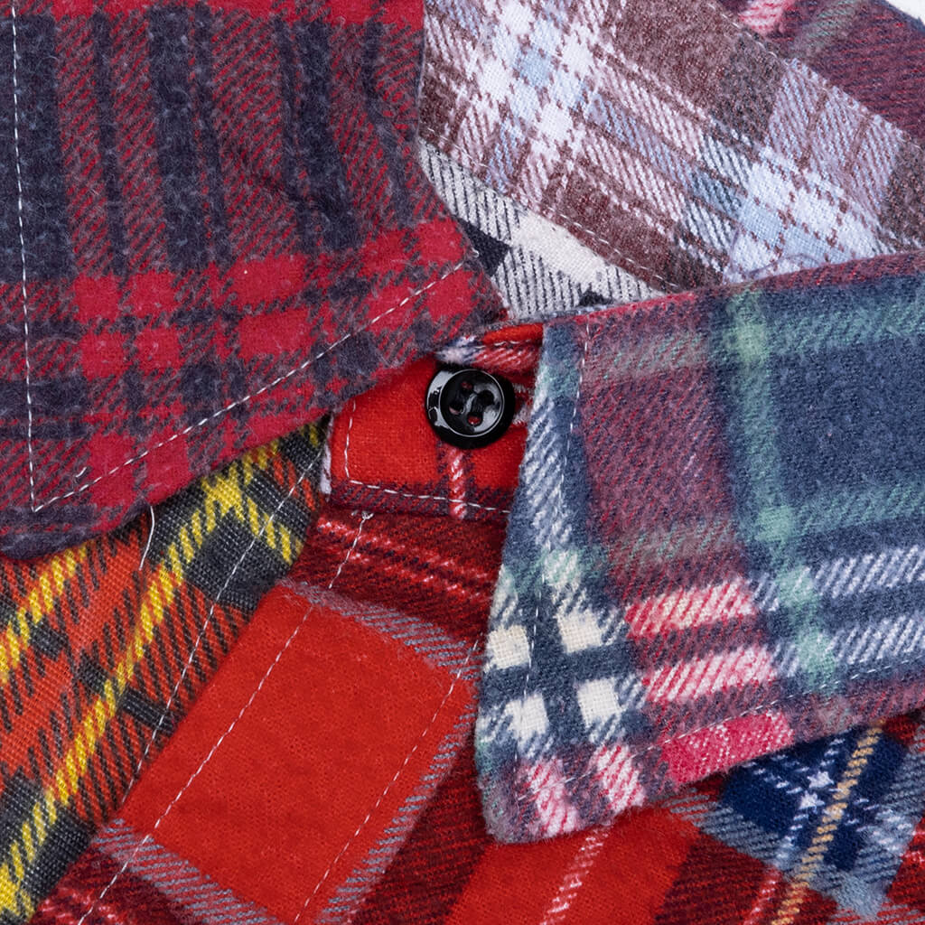 Straight Hem Flannel Shirt Assorted