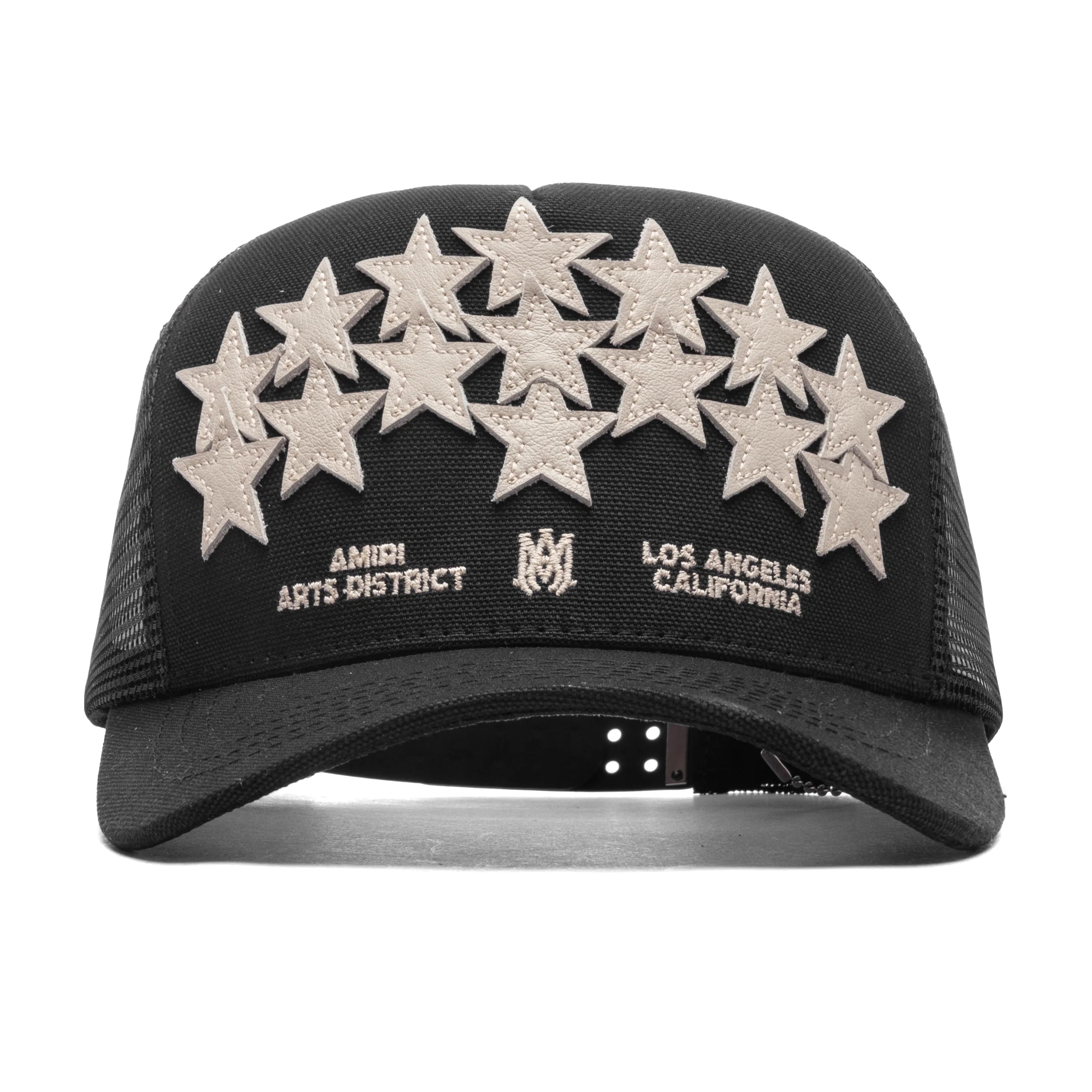 Leather Star Trucker Hat Black