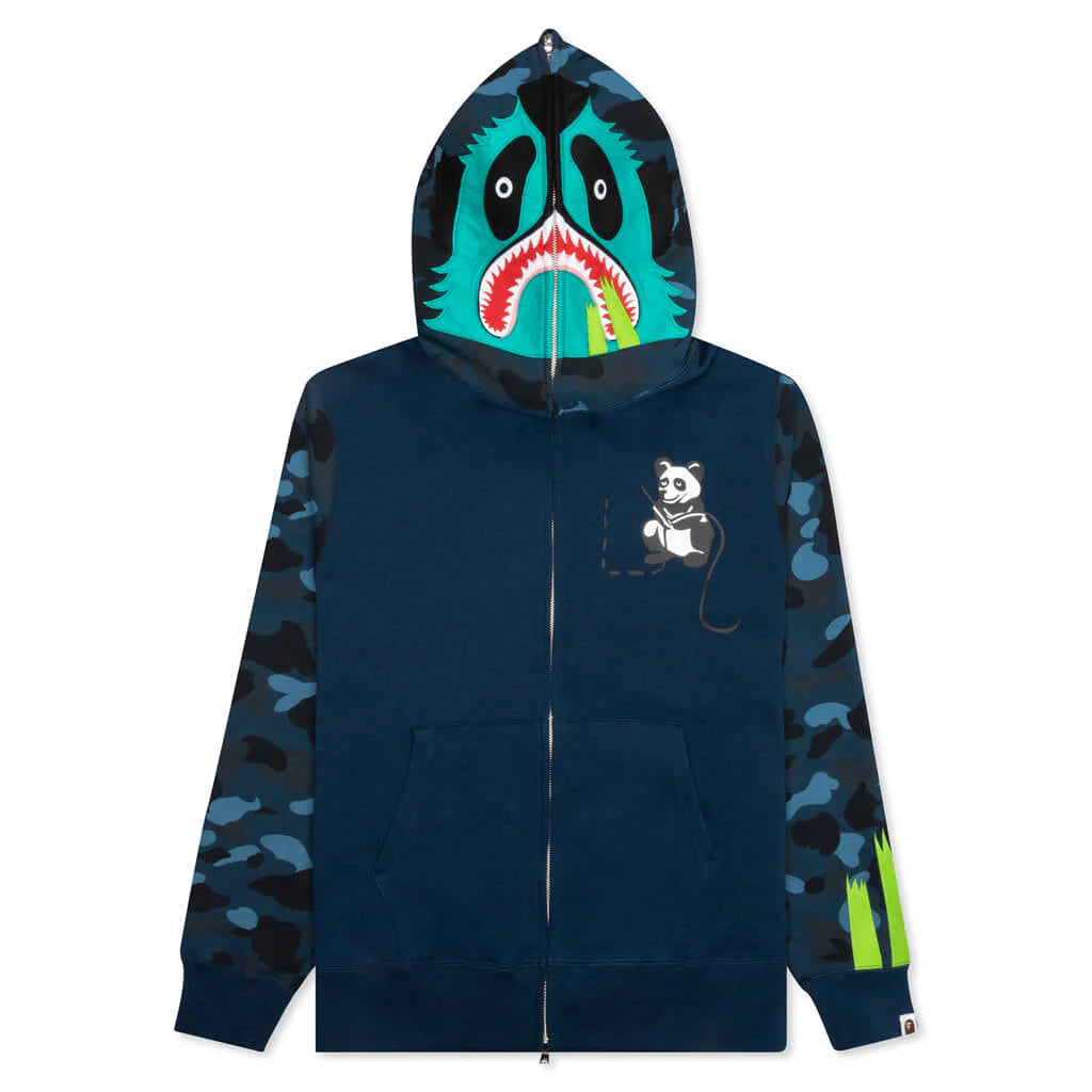 Color Camo Panda Full Zip Hoodie Navy