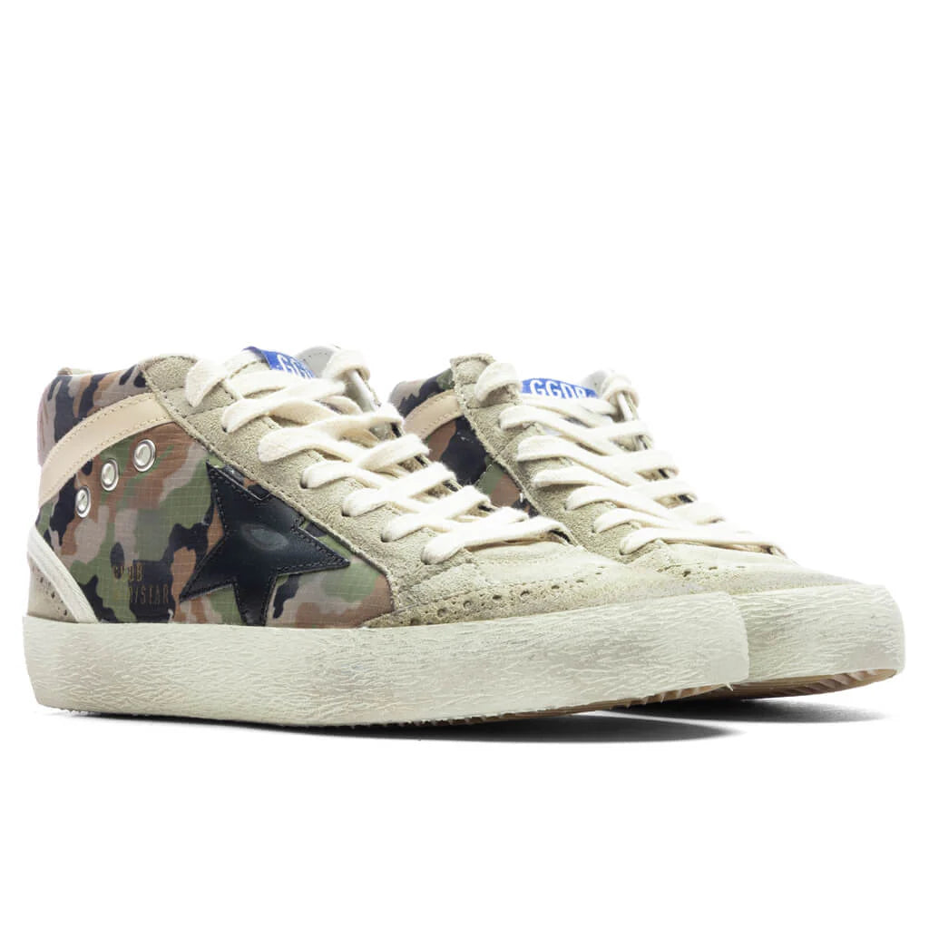 Womens Mid Star Green Camouflage Taupe Black