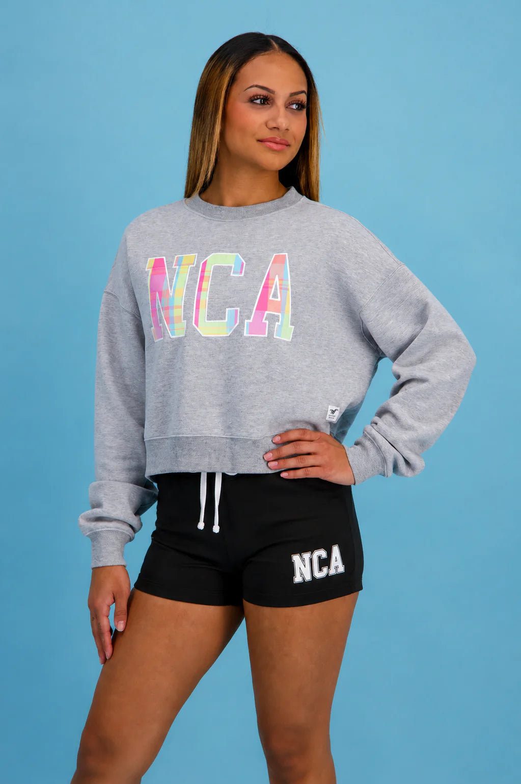 NCA Heather Grey Plaid Pullover