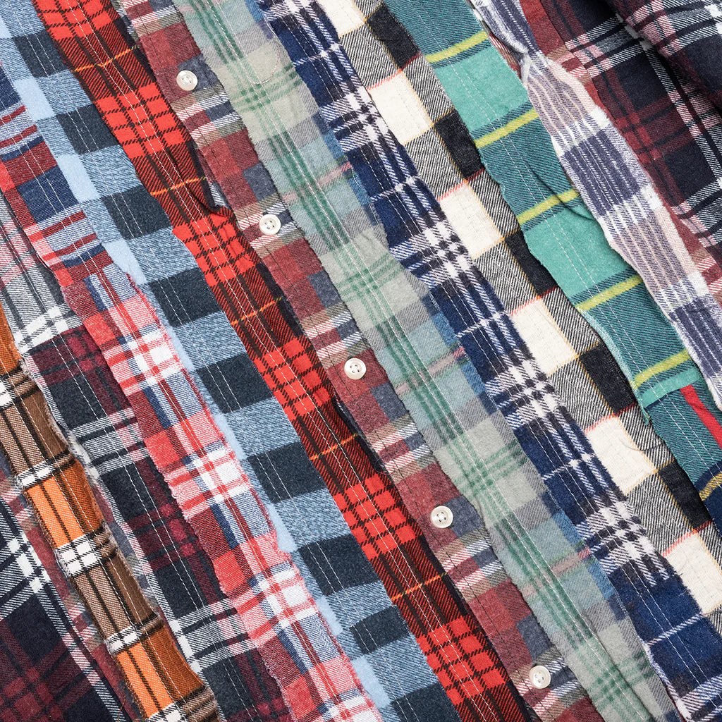 Ribbon Wide Flannel Shirt Assorted