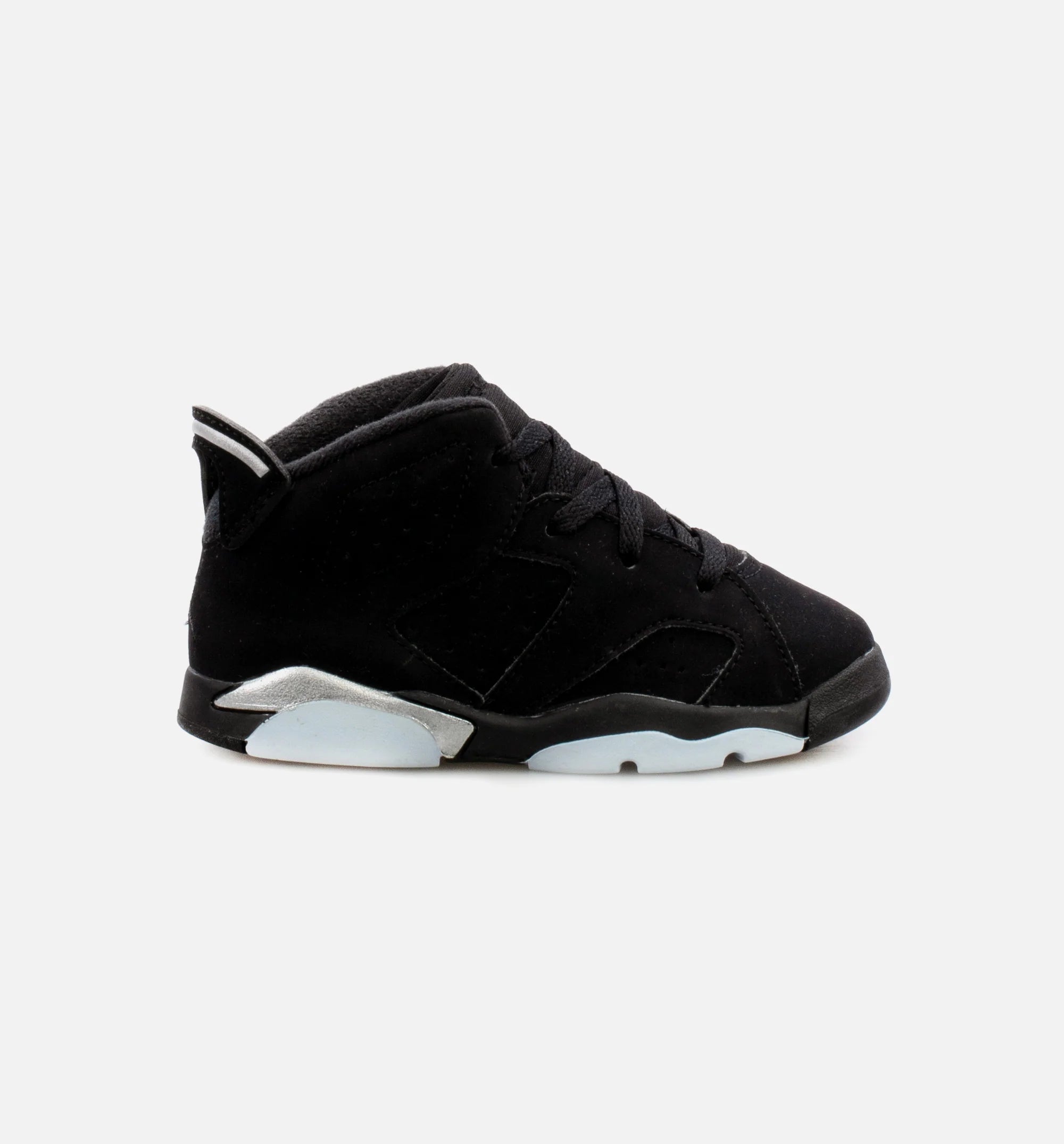 Air Jordan 6 Retro Metallic Silver Infant Toddler Lifestyle Shoe Black