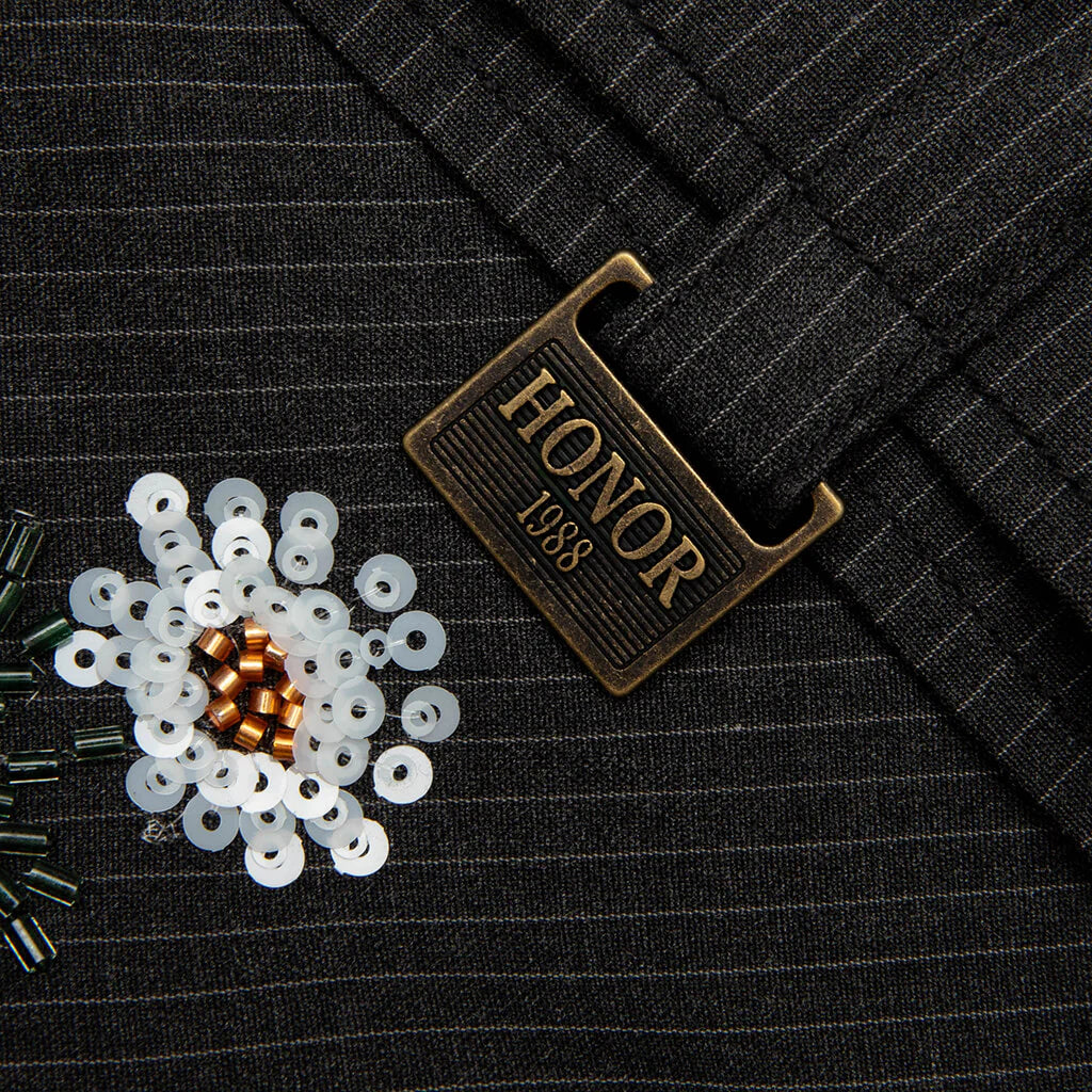 Flowers Beaded Jacket Black