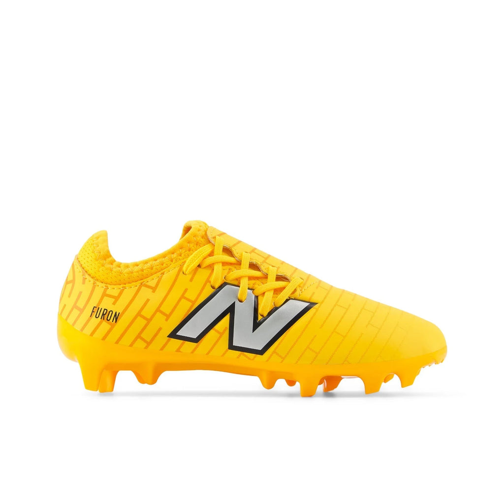 New Balance Furon Dispatch Junior FG V7 Firm Ground Cleats Sun Glow Metallic Silver Black