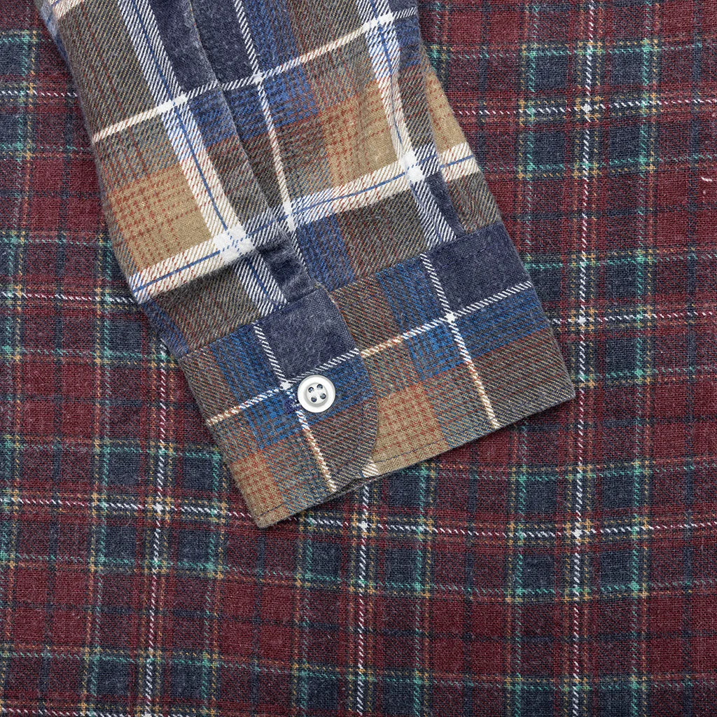 Ribbon Wide Flannel Shirt Assorted