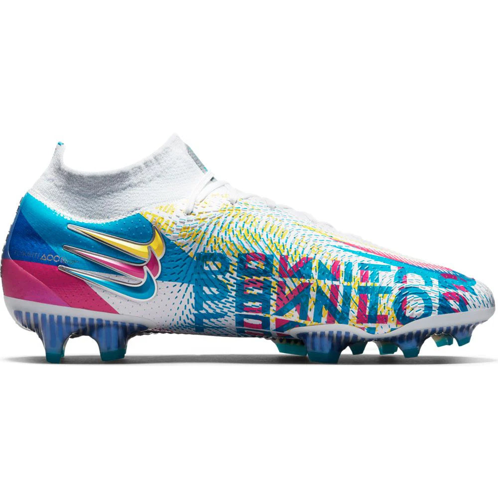 Nike Phantom GT Elite 3D FG Firm Ground Soccer Cleats Chlorine Blue Pink Blast Opti Yellow