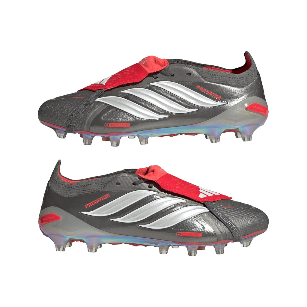 adidas Predator Elite Fold Over Tongue AG Mens Soccer Cleats Grey Red