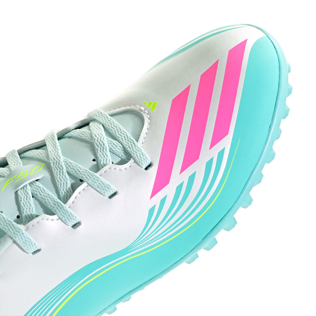 adidas F50 Messi Club TF Turf Mens Soccer Cleats White Pink Aqua