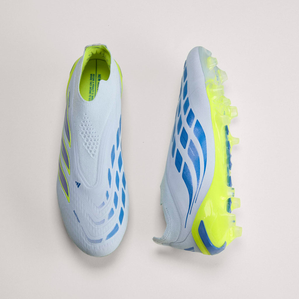 adidas Predator Elite Laceless FG Firm Ground Mens Soccer Cleats Sky Blue Yellow