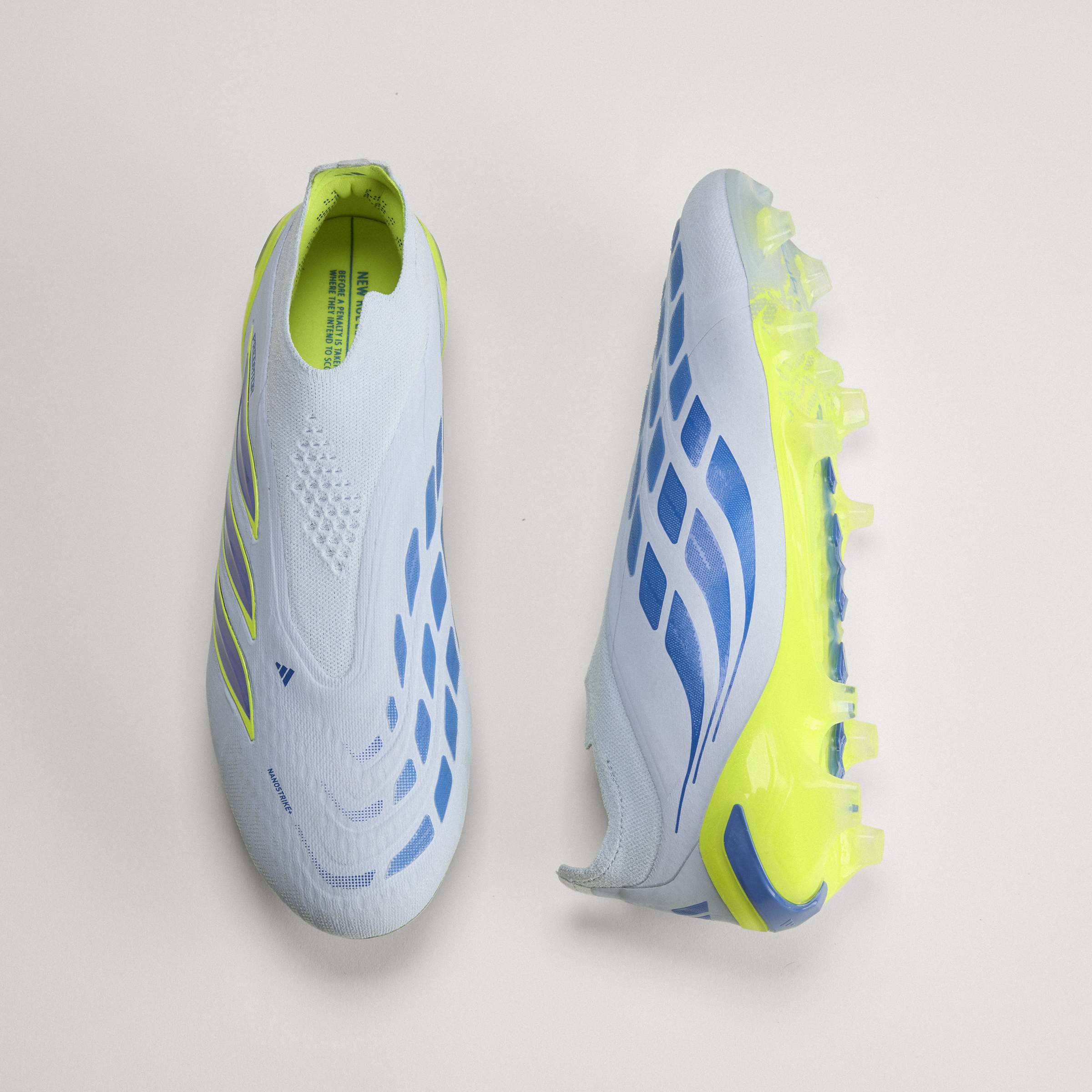adidas Predator Elite Laceless FG Firm Ground Mens Soccer Cleats Sky Blue Yellow