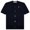 Red Emblem S S V Neck Cardigan Navy