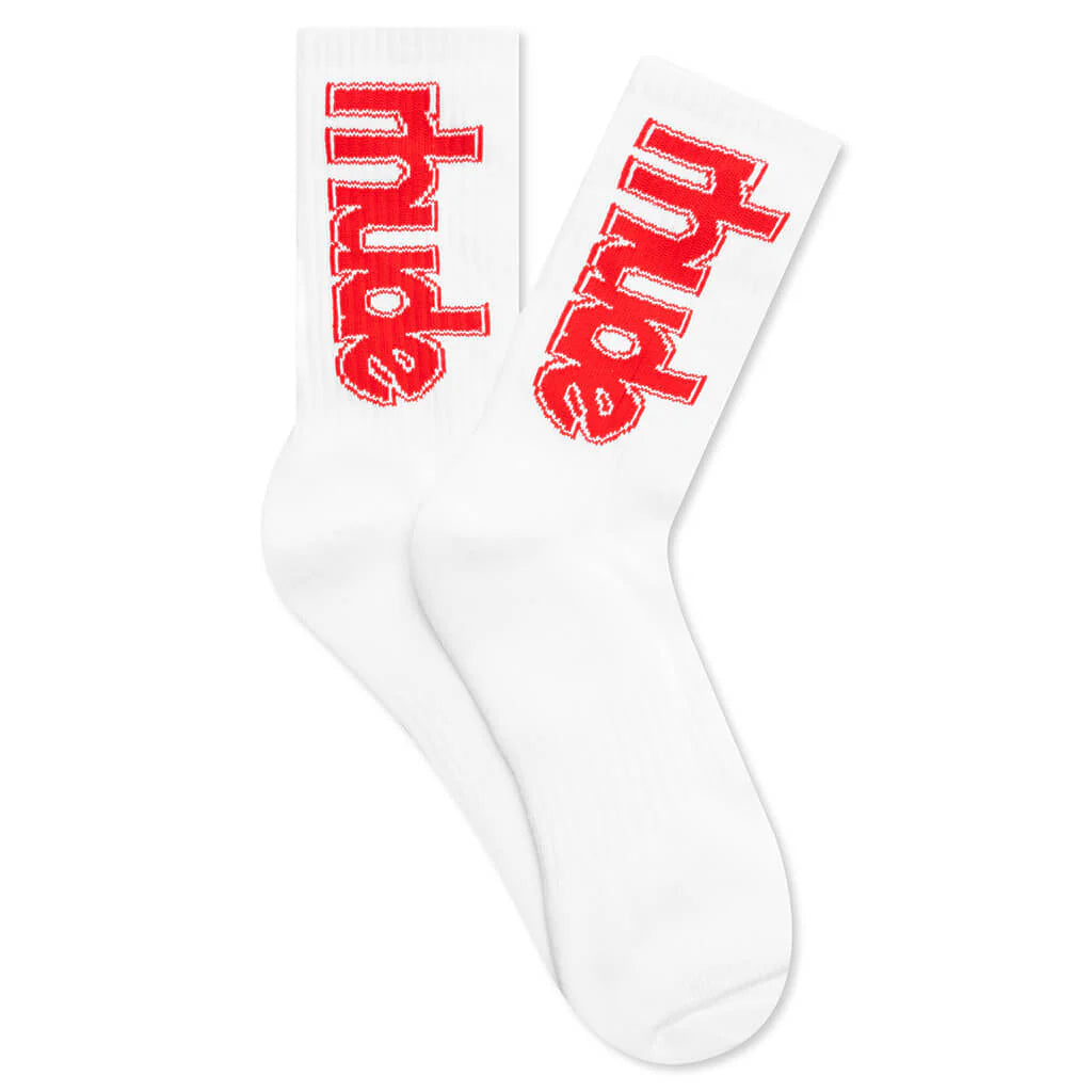Rhude Ski Club Sock White Red