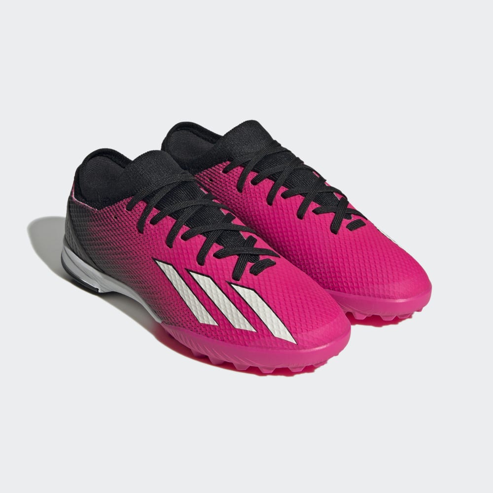 adidas Kids X Speedportal3 TF J Turf Football Boots Black Pink