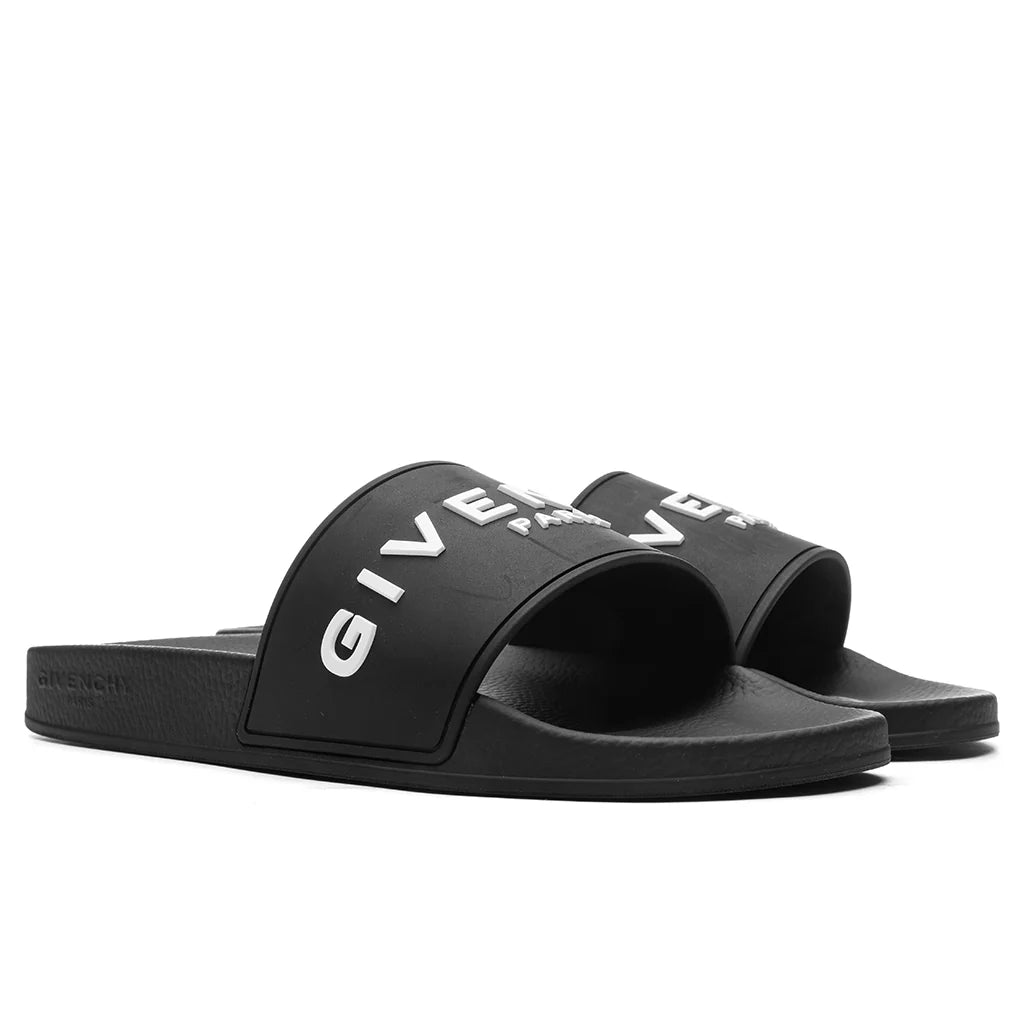 Slide Flat Sandals Black