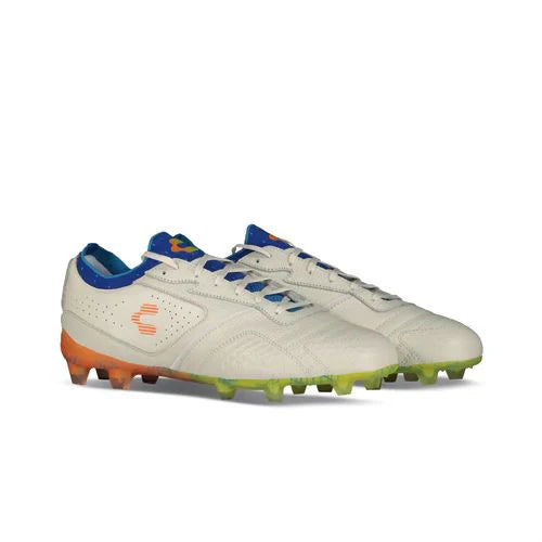 Charly Tyrian LT FG Firm Ground Soccer Cleats White Blue Orange