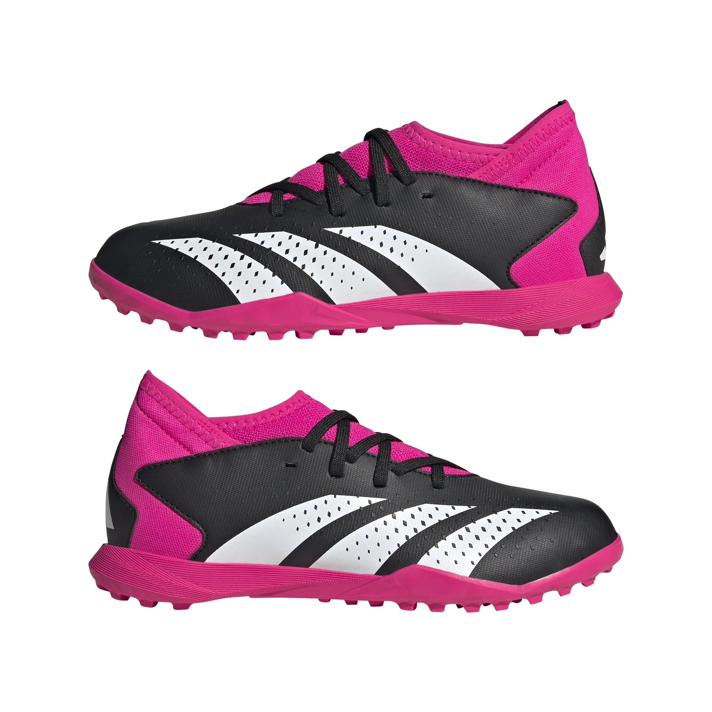 adidas Predator Accuracy3 TF Youth Turf Soccer Cleats Black White Shock Pink