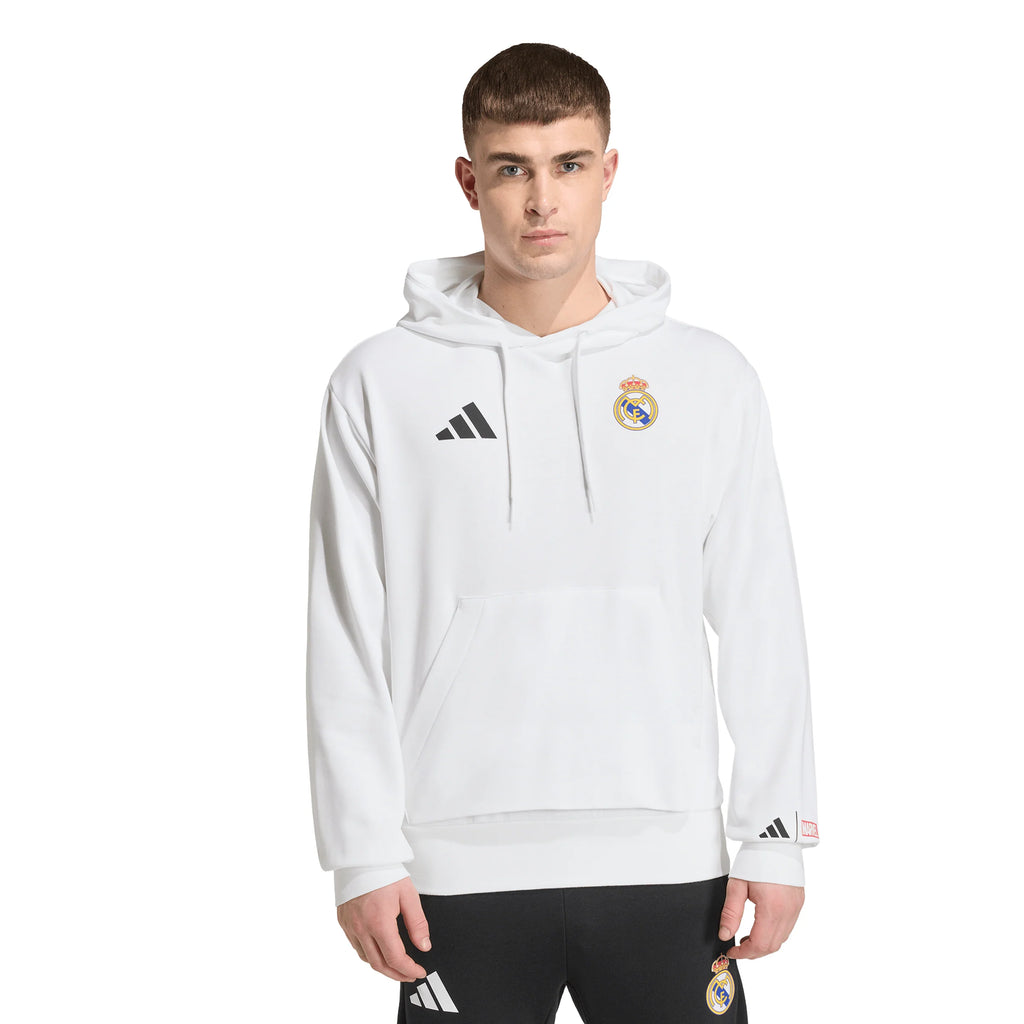 adidas Real Madrid Avengers Mens Soccer Hoodie White