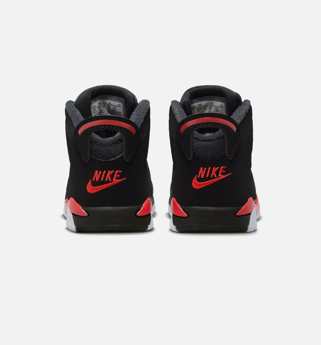 Air Jordan 6 Retro Infrared Salesman Infant Toddler Lifestyle Shoe Black Light Crimson