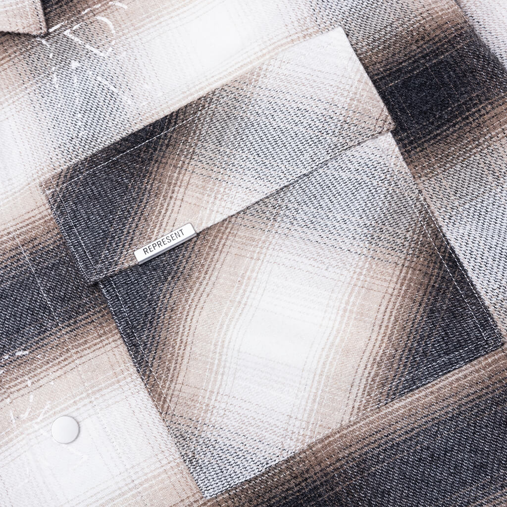 All Over Initial Flannel Latte