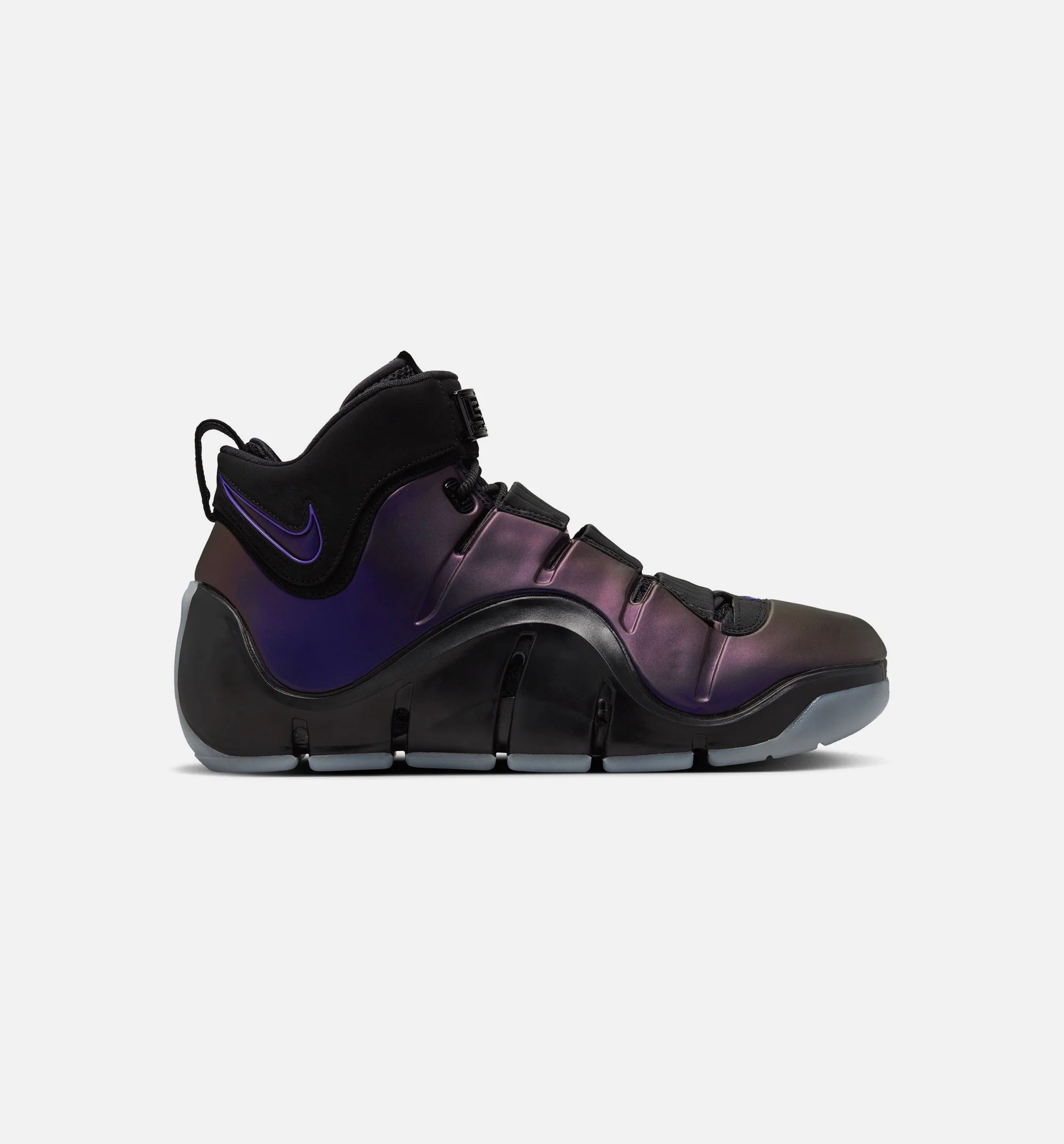 Zoom Lebron IV Black and Varsity Purple Mens Lifestyle Shoe Black Varsity Purple Blue Tint