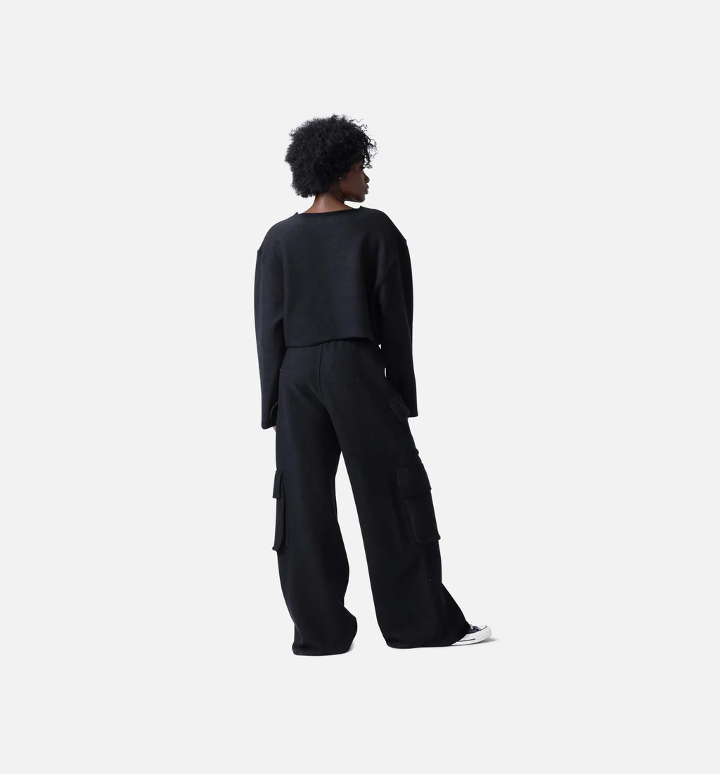 Summer Cargo Womens Sweatpants Black