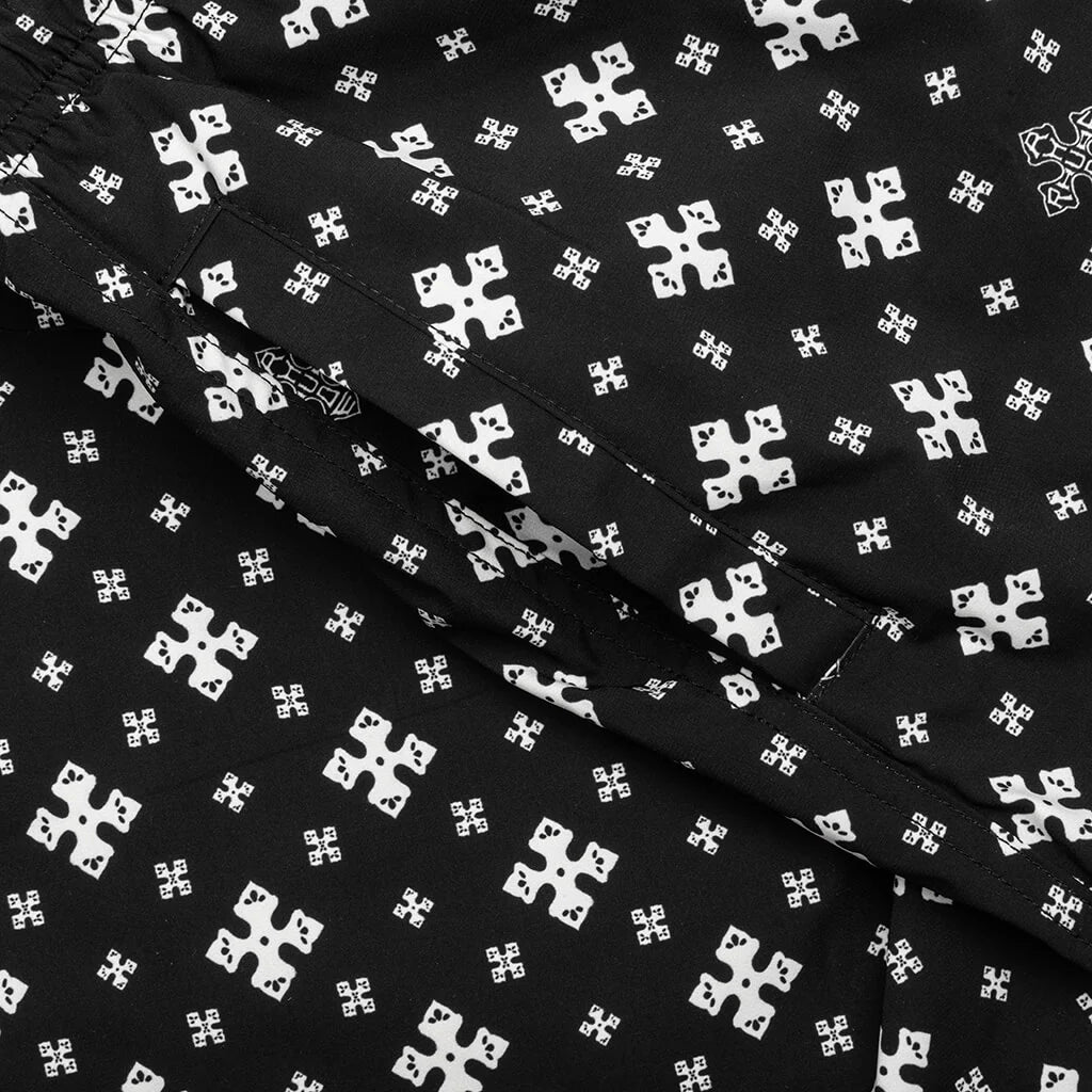 Cross Bandana Swim Short Black White